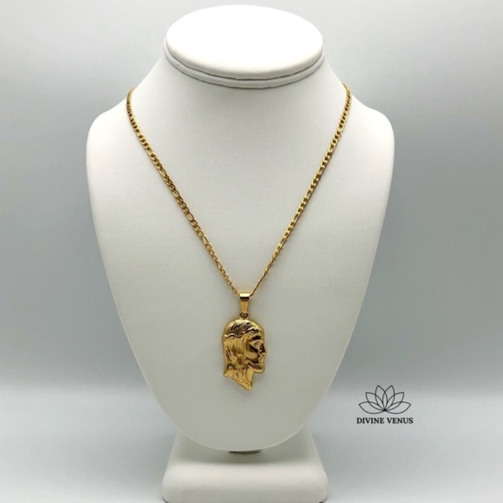 Jesus Necklace | Gold Plated Stainless Steel - Picture 8 of 11